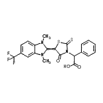 CAS 登录号：84696-96-8， {5-[1,3-二甲基-5-(三氟甲基)-1,3-二氢-2H-苯并咪唑-2-亚基]-4-氧代-2-硫代-1,3-噻唑烷-3-基}(苯基)乙酸