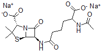 CAS#: 84713-89-3， (2S-(2alpha,5alpha,6beta(R*)))-6-((5-(Acetylamino)-5-Carboxy-1-Oxopentyl)Amino)-3,3-Dimethyl-7-Oxo-4-Thia-1-Azabicyclo(3.2.0)Heptane-2-Carboxylic Acid Disodium Salt