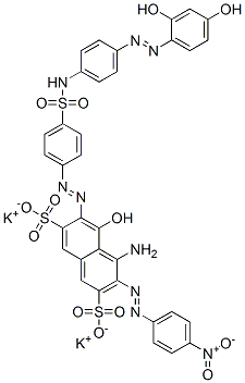 CAS#: 84878-17-1， 4-Amino-6-[[4-[[[4-[(2,4-Dihydroxyphenyl)Azo]Phenyl]Amino]Sulphonyl]Phenyl]Azo]-5-Hydroxy-3-[(4-Nitrophenyl)Azo]Naphthalene-2,7-Disulphonic Acid, Potassium Salt