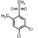 structure of CAS# 849035-75-2, 1,2-Dichloro-4-methyl-5-(methylsulfonyl)benzene;1,2-Dichloro-4-methyl-5-(methylsulphonyl)benzene;1,2-Dichl<wbr>oro-4-met<wbr>hyl-5-(me<wbr>thylsulph<wbr>onyl)benz<wbr>ene, 4,5-<wbr>Dichloro-<wbr>2-(methyl<wbr>sulphonyl<wbr>)toluene;4,5-dichloro-2-methyl-1-(methylsulfonyl)benzene