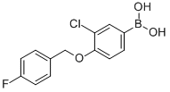 structure of CAS# 849062-39-1, B-[3-Chloro-4-[(4-fluorophenyl)methoxy]phenyl]-Boronic acid