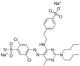 CAS#: 84962-50-5， 2,5-Dichloro-4-[[2-(Dibutylamino)-4-Methyl-6-[[2-(4-Sulphophenyl)Ethyl]Amino]-5-Pyrimidinyl]Azo]Benzenesulphonic Acid, Sodium Salt
