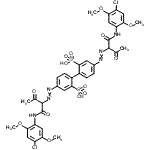CAS#: 85030-61-1， 4,4'-Bis({1-[(4-chloro-2,5-dimethoxyphenyl)amino]-1,3-dioxo-2-butanyl}diazenyl)-2,2'-biphenyldisulfonic acid