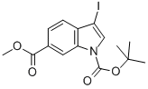 structure of CAS# 850374-94-6, 1-(Tert-Butyl) 6-Methyl 3-Iodo-1H-Indole-1,6-Dicarboxylate