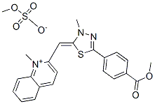 CAS#: 85050-06-2， 2-[[5-[4-(Methoxycarbonyl)Phenyl]-3-Methyl-1,3,4-Thiadiazol-2(3H)-Ylidene]Methyl]-1-Methylquinolinium Methyl Sulphate