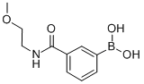 structure of CAS# 850567-33-8, 3-(2-Methoxyethylaminocarbonyl)Benzeneboronic Acid;3-(2-Methoxyethylaminocarbonyl)Benzeneboronic Acid, 3-Borono-N-(2-Methoxyethyl)Benzamide;3-(2-Methoxyethylaminocarbonyl)Benzeneboronic Acid 97%;[3-(2-METHOXYETHYLAMINOCARBONYL)PHENYL]BORONIC ACID