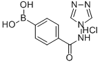 structure of CAS# 850568-29-5, 4-((4H-1,2,4-Triazol-4-Yl)Carbamoyl)Phenylboronic Acid Hydrochloride;4-(4H-1,2,4-Triazol-4-Ylcarbamoyl)Benzeneboronic Acid Hydrochloride 98%;(4-((4H-1,2,4-Triazol-4-Yl)Carbamoyl)Phenyl)Boronic Acid Hydrochloride;4-(4H-1,2,4-Triazol-4-Ylcarbamoyl)Benzeneboronic Acid Hydrochloride