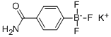 structure of CAS# 850623-63-1, Potassium (4-Aminocarbonylphenyl)Trifluoroborate;Potassium (4-Aminocarbonylphenyl)Trifluoroborate 96%;Potassium(4-Aminocarbonylphenyl)Trifluoroborate96%;POTASSIUM (4-AMINOCARBONYLPHENYL)TRIFLUOROBORATE