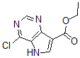 structure of CAS# 853058-42-1, Ethyl 4-Chloro-5H-Pyrrolo[3,2-d]Pyrimidine-7-Carboxylate;4-CHLORO-5H-PYRROLO[3,2-D]PYRIMIDINE-7-CARBOXYLIC ACID ETHYL ESTER;ETHYL 4-CHLORO-5H-PYRROLO[3,2-D]PYRIMIDINE-7-CARBOXYLATE;Ethyl 4-Chloro-5H-Pyrrolo...
