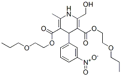 CAS 登录号：85387-12-8， 二(2-丙氧乙基) 2-(羟基甲基)-6-甲基-4-(3-硝基苯基)-1,4-二氢吡啶-3,5-二羧酸酯