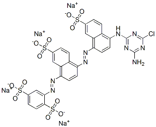 CAS#: 85586-79-4， Tetrasodium 2-[[4-[[4-[(4-Amino-6-Chloro-1,3,5-Triazin-2-Yl)Amino]-7-Sulphonato-1-Naphthyl]Azo]-7-Sulphonato-1-Naphthyl]Azo]Benzene-1,4-Disulphonate
