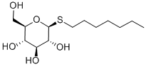 结构式 CAS# 85618-20-8, 正庚基 beta-D-硫代吡喃葡萄糖苷