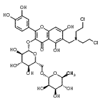 CAS#: 85625-48-5， 6-{[Bis(2-chloroethyl)amino]methyl}-2-(3,4-dihydroxyphenyl)-5,7-dihydroxy-4-oxo-4H-chromen-3-yl 6-O-(6-deoxy-alpha-L-mannopyranosyl)-beta-D-glucopyranoside