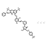 CAS 登录号：85631-86-3， 三钠5-({2,4-二羟基-3-[(3-{3-甲基-5-氧代-4-[(4-磺酸苯基)偶氮]-4,5-二氢-1H-吡唑-1-基}苯基)偶氮]苯基}偶氮)-4-羟基-3-(苯基偶氮)-2,7-萘二磺酸酯