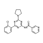 CAS#: 85633-13-2， N-[4-(2-Chlorophenyl)-6-(1-pyrrolidinyl)-1,3,5-triazin-2-yl]nicotinamide