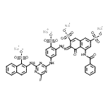 CAS 登录号：85665-97-0， 四钠(3Z)-5-(苯甲酰基氨基)-3-{[5-({4-氟-6-[(1-磺酸-2-萘基)氨基]-1,3,5-三嗪-2-基}氨基)-2-磺酸苯基]亚肼基}-4-氧代-3,4-二氢-2,7-萘二磺酸酯