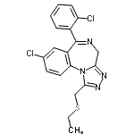 CAS#: 85683-65-4， 8-Chloro-6-(2-chlorophenyl)-1-[(ethylsulfanyl)methyl]-4H-[1,2,4]triazolo[4,3-a][1,4]benzodiazepine