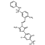 CAS#: 85721-15-9， 2,5-Dichloro-4-(3-methyl-4-{[2-methyl-5-(phenylsulfamoyl)phenyl]diazenyl}-5-oxo-4,5-dihydro-1H-pyrazol-1-yl)benzenesulfonic acid