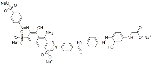 CAS#: 85750-09-0， Tetrasodium N-(4-((4-((4-((1-Amino-8-Hydroxy-3,6-Disulphonato-7-((4-Sulphonatophenyl)Azo)-2-Naphthyl)Azo)Benzoyl)Amino)Phenyl)Azo)-3-Hydroxyphenyl)Glycinate