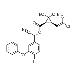 CAS#: 85782-82-7， (R)-Cyano(4-fluoro-3-phenoxyphenyl)methyl (1R,3R)-3-(2,2-dichlorovinyl)-2,2-dimethylcyclopropanecarboxylate