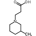 structure of CAS# 858444-38-9, 3-(3-Methyl-1-piperidinyl)propanoic acid;1-PIPERIDINEPROPANOICACID, 3-METHYL-;3-(3-methylpiperidin-1-yl)propanoic acid hydrochloride;3-(3-Methyl-piperidin-1-yl)-propionic acid
