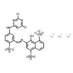 CAS#: 85959-03-1， Trisodium 3-({5-[(4,6-dichloro-1,3,5-triazin-2-yl)amino]-2-sulfonatophenyl}diazenyl)-4-hydroxy-1,5-naphthalenedisulfonate