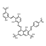 CAS#: 85959-23-5， 5-({2,4-Dihydroxy-3-[(2-hydroxy-5-nitrophenyl)diazenyl]phenyl}diazenyl)-4-hydroxy-3-[(4-nitrophenyl)diazenyl]-2,7-naphthalenedisulfonic acid