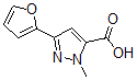 结构式 CAS# 859851-00-6, 3-(2-呋喃基)-1-甲基-1H-吡唑-5-羧酸