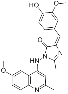 CAS#: 85986-82-9， 3,5-Dihydro-5-[(4-Hydroxy-3-Methoxyphenyl)Methylene]-3-[(6-Methoxy-2-Methyl-4-Quinolinyl)Amino]-2-Methyl-4H-Imidazol-4-One