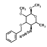 CAS#: 861819-28-5， Methyl 4-azido-3-O-benzyl-4,6-dideoxy-2-O-methyl-alpha-D-glycero-hexopyranoside