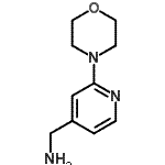 structure of CAS# 864068-88-2, 1-[2-(4-Morpholinyl)-4-pyridinyl]methanamine;(2-morpholin-4-yl-4-pyridyl)methylamine;(2-morpholinopyridin-4-yl)methanamine;C-(2-Morpholin-4-yl-pyridin-4-yl)-methylamine