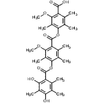CAS#: 86413-60-7， 4-({4-[(2,4-Dihydroxy-3,5,6-trimethylbenzoyl)oxy]-2-methoxy-3,5,6-trimethylbenzoyl}oxy)-2-methoxy-3,5,6-trimethylbenzoic acid