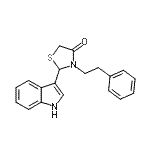 CAS#: 86427-44-3， 2-(1H-Indol-3-yl)-3-(2-phenylethyl)-1,3-thiazolidin-4-one
