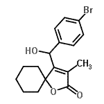 CAS#: 86560-18-1， 4-[(4-Bromophenyl)(hydroxy)methyl]-3-methyl-1-oxaspiro[4.5]dec-3-en-2-one