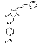 CAS 登录号：86650-14-8， (5E)-3-{[(4-硝基苯基)氨基]甲基}-5-[(2E)-3-苯基-2-丙烯-1-亚基]-2-硫代-1,3-噻唑烷-4-酮