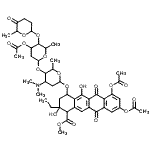 CAS#: 86651-71-0， Methyl 7,9-diacetoxy-4-({4-O-[3-O-acetyl-2,6-dideoxy-4-O-(6-methyl-5-oxotetrahydro-2H-pyran-2-yl)hexopyranosyl]-2,3,6-trideoxy-3-(dimethylamino)hexopyranosyl}oxy)-2-ethyl-2,5-dihydroxy-6,11-dioxo-1,2, 3,4,6,11-hexahydro-1-tetracenecarboxylate