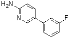 structure of CAS# 866620-27-1, 5-(3-Fluorophenyl)-2-pyridinamine;2-Amino-5-(3-fluorophenyl)pyridine;5-(3-Fluorophenyl)-2-pyridinamine;5-(3-Fluorophenyl)pyridin-2-ylamine