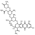 CAS#: 86670-20-4， Methyl 4-({4-O-[3-O-acetyl-2,6-dideoxy-4-O-(6-methyl-5-oxotetrahydro-2H-pyran-2-yl)hexopyranosyl]-2,3,6-trideoxy-3-(dimethylamino)hexopyranosyl}oxy)-2-ethyl-2,5,7,9-tetrahydroxy-6,11-dioxo-1,2,3,4,6,1 1-hexahydro-1-tetracenecarboxylate