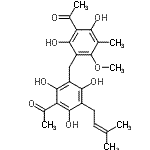 CAS#: 86828-07-1， 1-[3-(3-Acetyl-2,4-dihydroxy-6-methoxy-5-methylbenzyl)-2,4,6-trihydroxy-5-(3-methyl-2-buten-1-yl)phenyl]ethanone