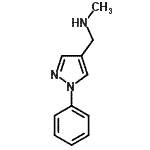 structure of CAS# 868552-05-0, N-Methyl-1-(1-phenyl-1H-pyrazol-4-yl)methanamine;N-methyl-1-(1-phenyl-1H-pyrazol-4-yl)methanamine;N-methyl-N-[(1-phenyl-1H-pyrazol-4-yl)methyl]amine;MFCD02656665