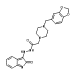 CAS#: 86873-44-1， 2-[4-(1,3-Benzodioxol-5-ylmethyl)-1-piperazinyl]-N'-(2-oxo-2H-indol-3-yl)acetohydrazide