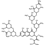 CAS#: 86917-63-7， 1-C-(7-{[4-O-Acetyl-2,6-dideoxy-3-O-(2,6-dideoxyhexopyranosyl)hexopyranosyl]oxy}-3-{[4-O-acetyl-2,6-dideoxy-3-C-methylhexopyranosyl-(1->3)-2,6-dideoxyhexopyranosyl-(1->3)-2,6-dideoxyhexopyranosyl]oxy} -5,10-dihydroxy-4-oxo-1,2,3,4-tetrahydro-2-anthracenyl)-5-deoxy-1-O-methylpent-2-ulose