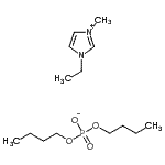 结构式 CAS# 869858-84-4, 1-乙基-3-甲基-1H-咪唑-3-鎓二丁基磷酸酯
