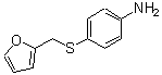 structure of CAS# 869943-49-7, 4-[(2-Furylmethyl)sulfanyl]aniline;4-(2-furylmethylthio)phenylamine;4-(Furan-2-ylmethylsulfanyl)-phenylamine;4-[(2-Furylmethyl)thio]aniline