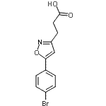 structure of CAS# 870703-99-4, 3-[5-(4-Bromophenyl)-1,2-oxazol-3-yl]propanoic acid;3-[5-(4-bromophenyl)-1,2-oxazol-3-yl]propanoic acid;5-(4-Bromophenyl)isoxazole-3-propionic acid;5-(4-Bromphenyl)isoxazol-3-propions??ure