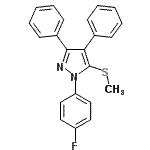 CAS#: 871110-09-7， 1-(4-Fluorophenyl)-5-(methylsulfanyl)-3,4-diphenyl-1H-pyrazole