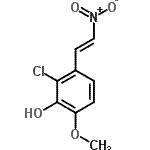 结构式 CAS# 871126-36-2, 2-氯-6-甲氧基-3-[(E)-2-硝基乙烯基]苯酚