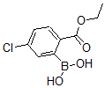 structure of CAS# 871329-55-4, 2-Borono-4-Chloro-Benzoic Acid 1-Ethyl Ester;5-Chloro-2-(Ethoxycarbonyl)Benzeneboronic Acid, 98%;5-CHLORO-2-(ETHOXYCARBONYL)PHENYLBORONIC ACID;Ethyl 2-Borono-4-Chlorobenzoate