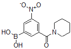 structure of CAS# 871332-78-4, B-[3-Nitro-5-(1-Piperidinylcarbonyl)Phenyl]-Boronic Acid;3-Nitro-5-(Piperidin-1-Ylcarbonyl)Benzeneboronic Acid 98%;3-Nitro-5-(1-Piperidinylcarbonyl)Benzeneboronic Acid, 98%;3-NITRO-5-(PIPERIDIN-1-YLCARBONYL)BENZENEBORONIC ACID