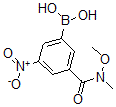 structure of CAS# 871332-84-2, B-[3-[(Methoxymethylamino)Carbonyl]-5-Nitrophenyl]-Boronic Acid;3-[(N-Methoxy-N-Methylamino)Carbonyl]-5-Nitrobenzeneboronic Acid 98%;3-[(N-METHOXY-N-METHYLAMINO)CARBONYL]-5-NITROBENZENEBORONIC ACID;3-[Methoxy(Methyl)Carbamoyl]-5-Nitrobenzeneboronic Acid, 98%